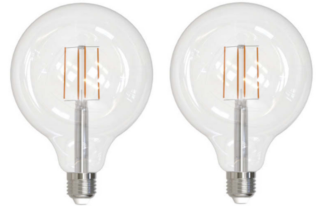776983 - Dimmable Clear G40 LED Light Bulb - 8.5 Watt - 5000K - 2 Pack