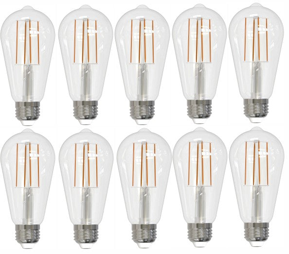 776224 - Dimmable Clear ST18 LED Light Bulb - 7.6 Watt - 3000K - 10 Pack