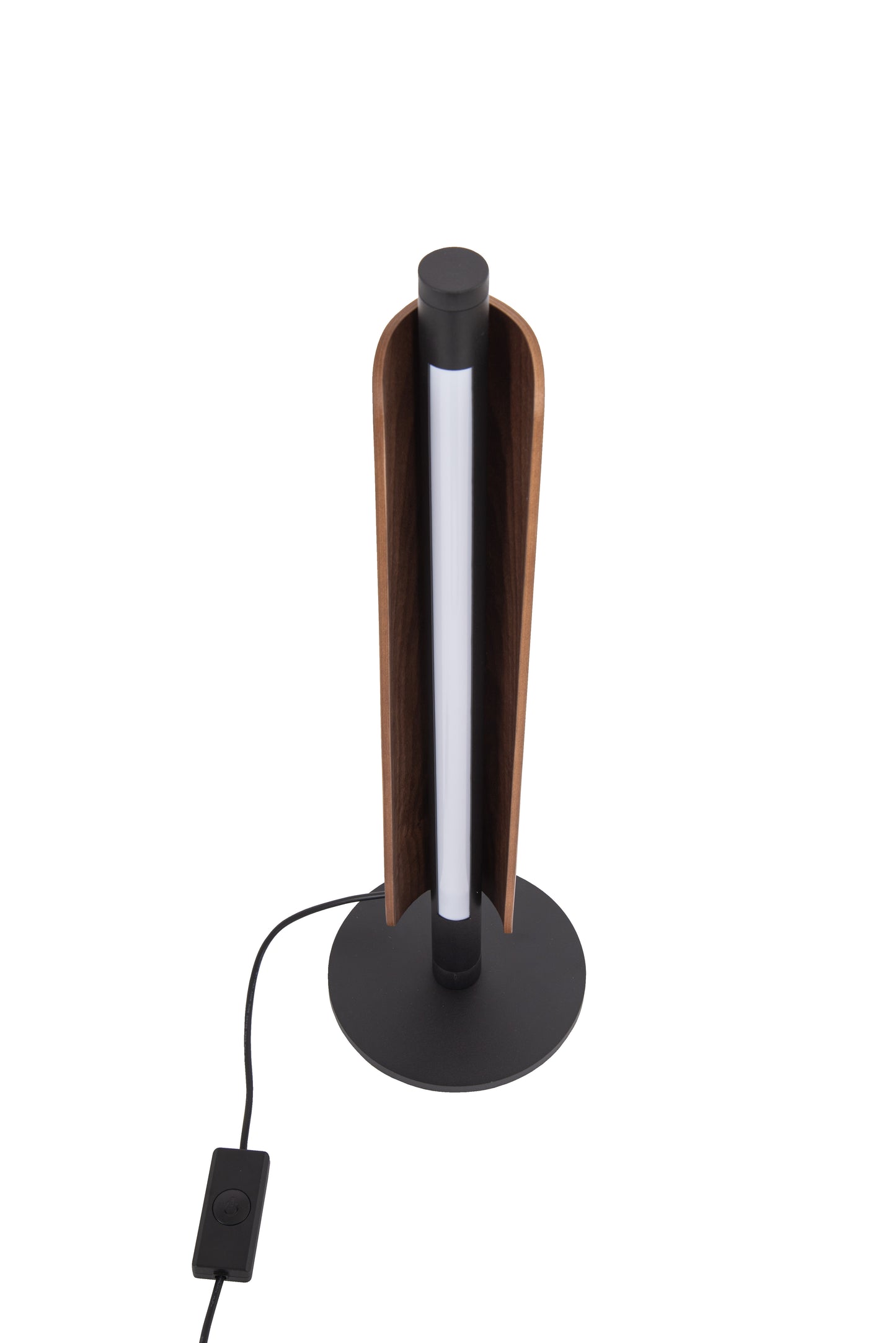 87030FBWAL-T - Cameron 1 Light 21" High Table Lamp - Flat Black / Walnut
