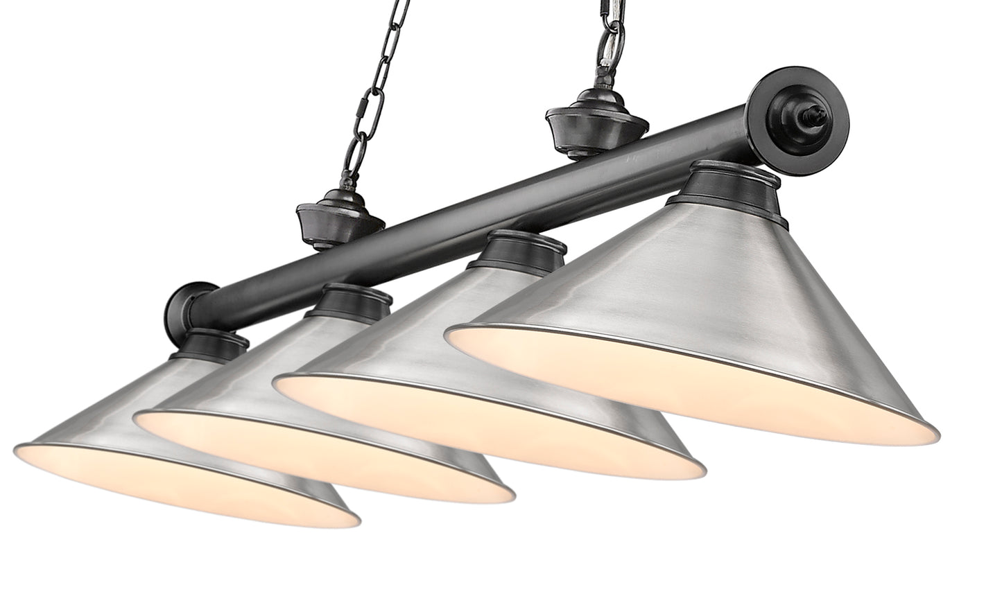 2306-4BP-BN15 - Cordon 4 Light 81" Billiard - Bronze Plate