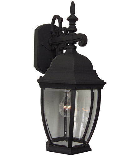 Z284-TB - Bent Glass Cast 1 Light 18" High Outdoor Wall Lantern - Textured Black