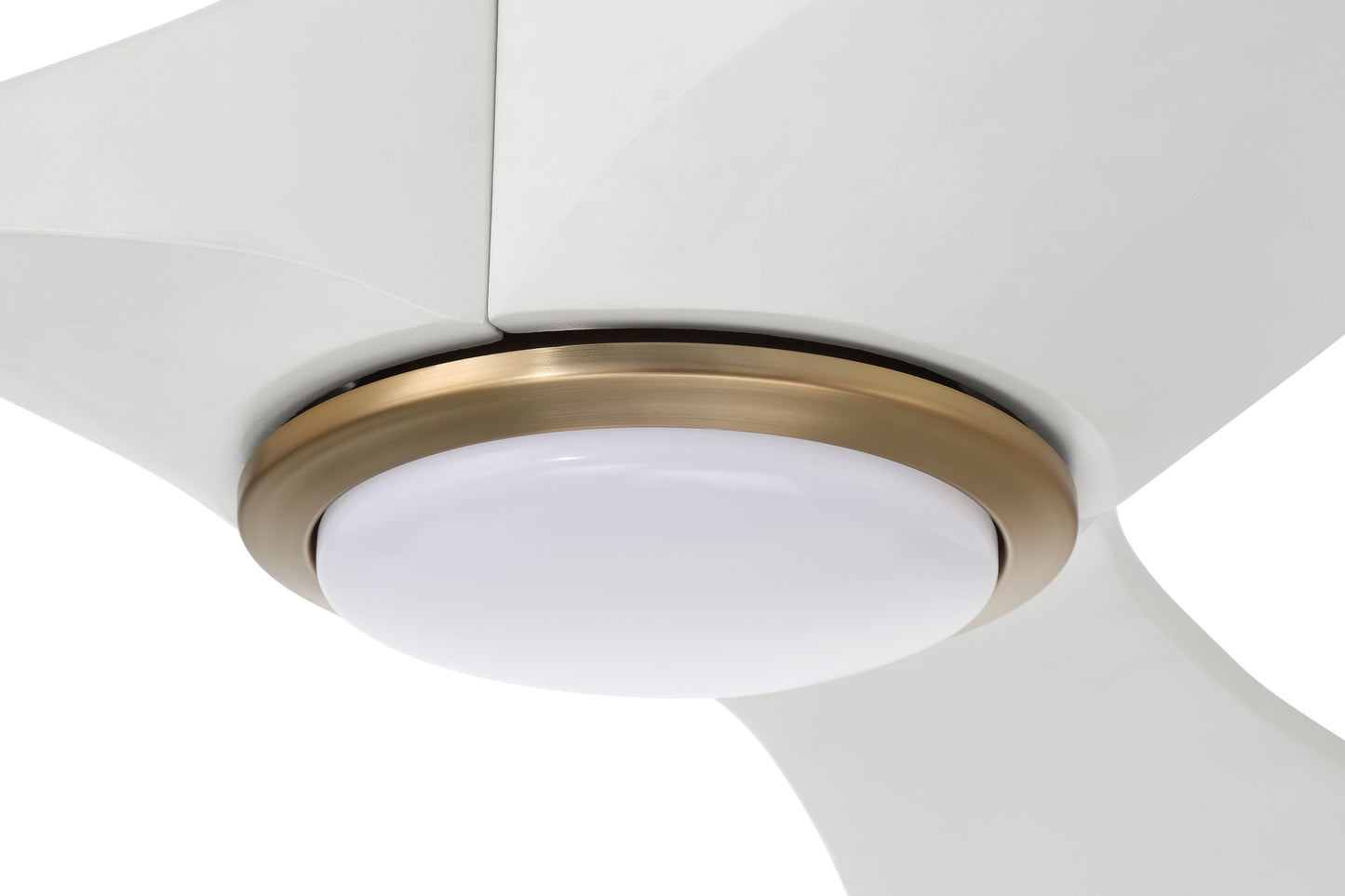 EVY60WSB3-NWF - Envy 60" Ceiling fan, no Wifi 60" 3 Blade Ceiling Fan with Light Kit - White / Satin Brass