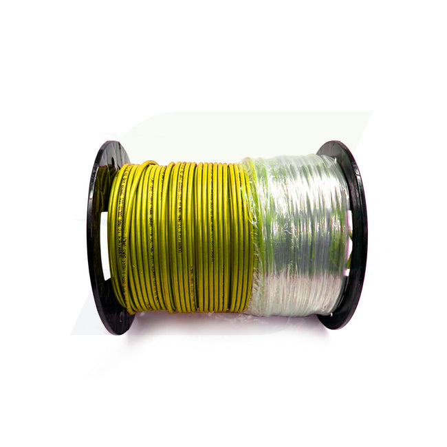DTY-3012-500 - 12 AWG 30 mil Solid Copper Yellow Tracer Wire - 500 ft Roll