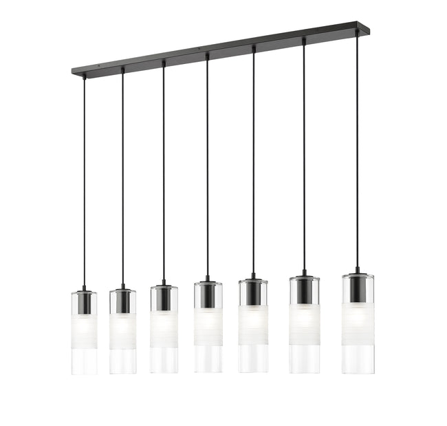 824P-7L-MB - Alton 7 Light Linear 54" Chandelier - Matte Black