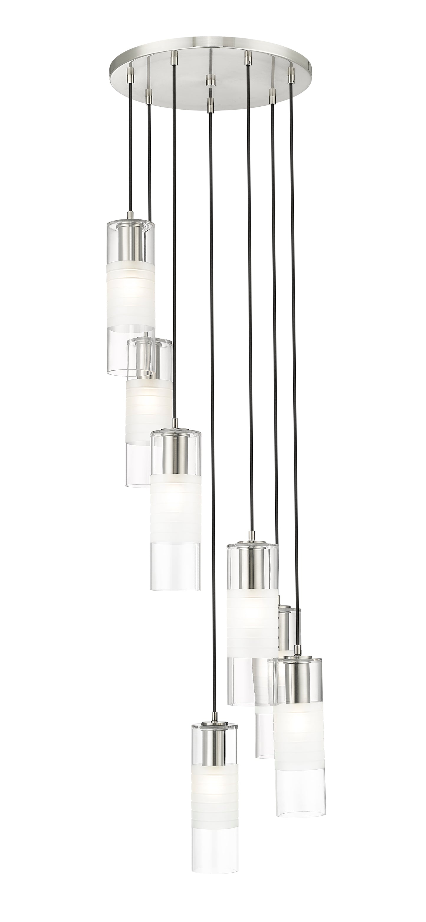 824P-7R-BN - Alton 7 Light 18" Chandelier - Brushed Nickel