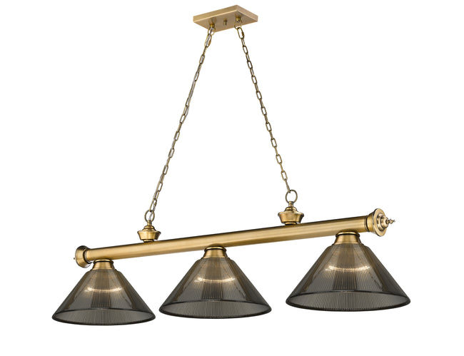 2306-3RB-ARS - Cordon 3 Light 57" Billiard - Rubbed Brass