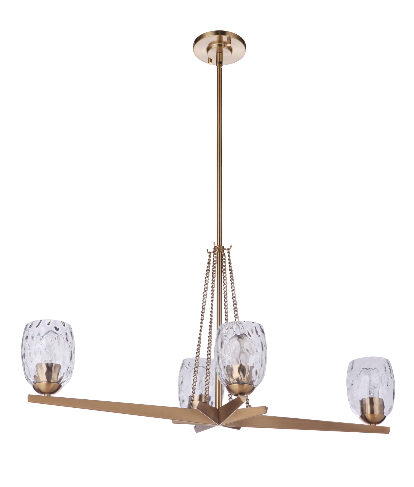 57374-SB - Guiding Star 4 Light 14.38" Wide Chandelier - Satin Brass