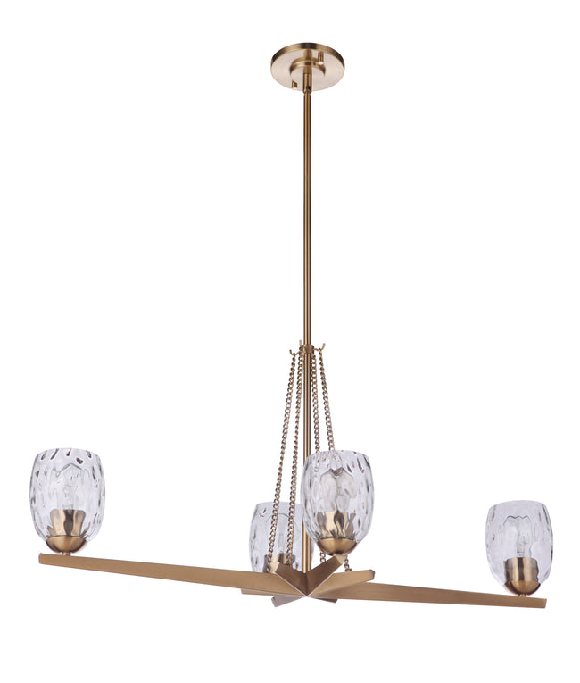 57374-SB - Guiding Star 4 Light 14.38" Wide Chandelier - Satin Brass