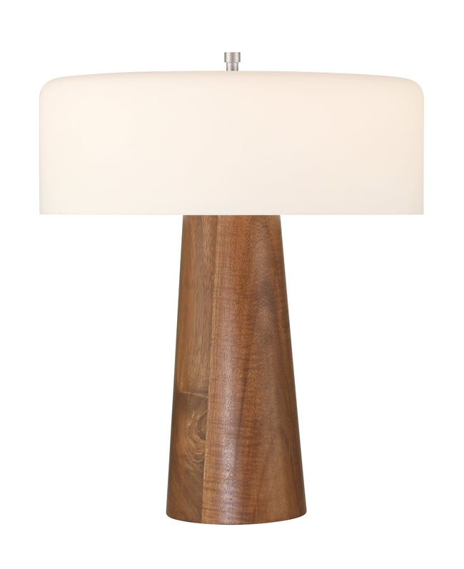 87001WN-T - Wooden Base 1 Light 18" High Table Lamp - Walnut