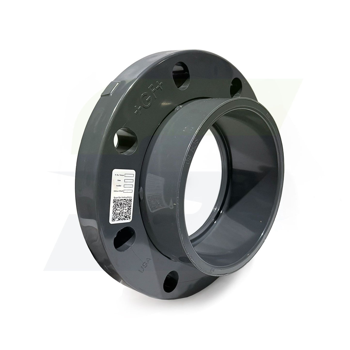 854-060 – 6" Glass-Filled Schedule 80 PVC Van Stone Flange - Class 150 - Socket