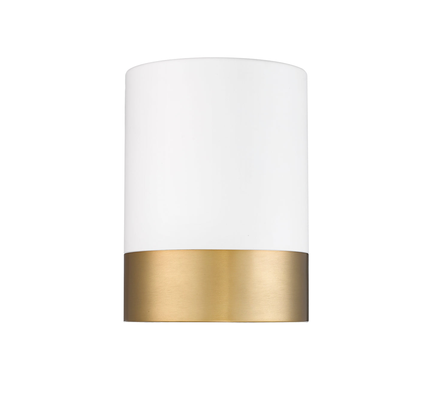 1006F6-MW-MGLD-LED - Algar 1 Light Flush 6" Mount - Matte White / Modern Gold