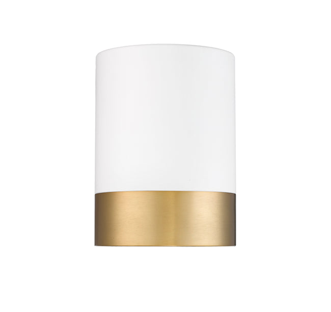 1006F6-MW-MGLD-LED - Algar 1 Light Flush 6" Mount - Matte White / Modern Gold
