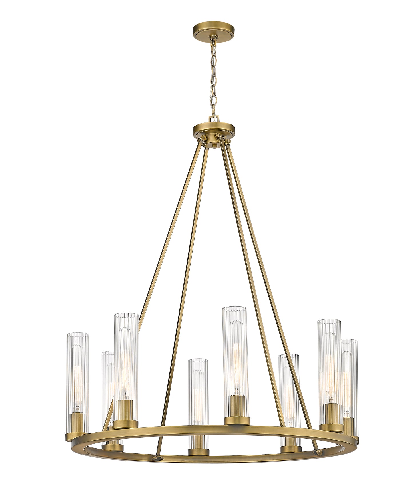 3031-8RB - Beau 8 Light 33" Chandelier - Rubbed Brass