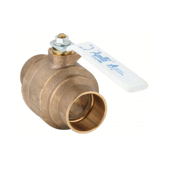77CLF20801A -Manual Two-Way Ball Valve - 2" - Brass/Bronze - Straight - Sweat x Sweat - Two-Piece - Lever