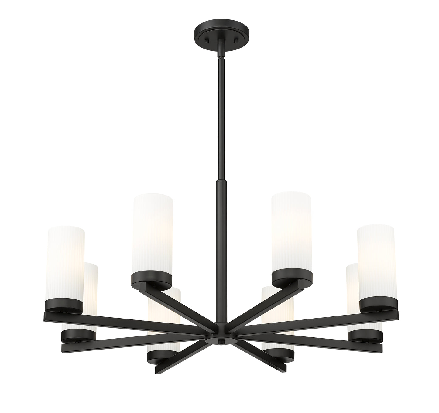 3044-8MB - Danica 8 Light 32" Chandelier - Matte Black