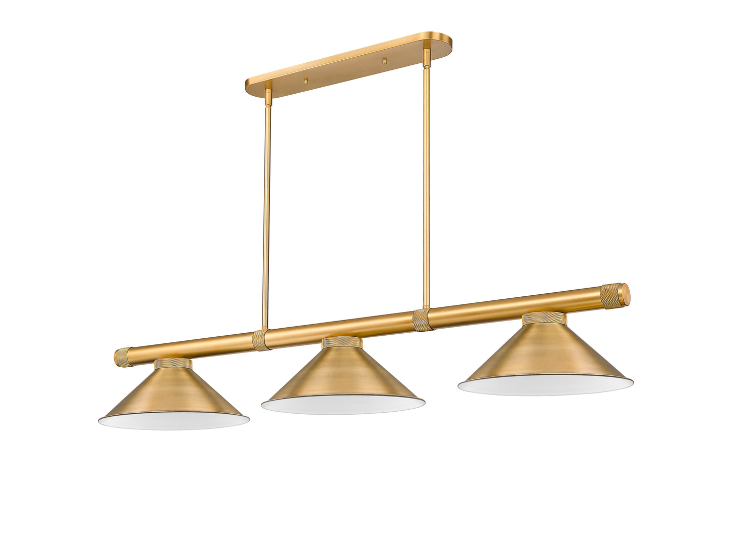 3050-3RB-RB15 - Vanguard 3 Light 58" Billiard - Rubbed Brass