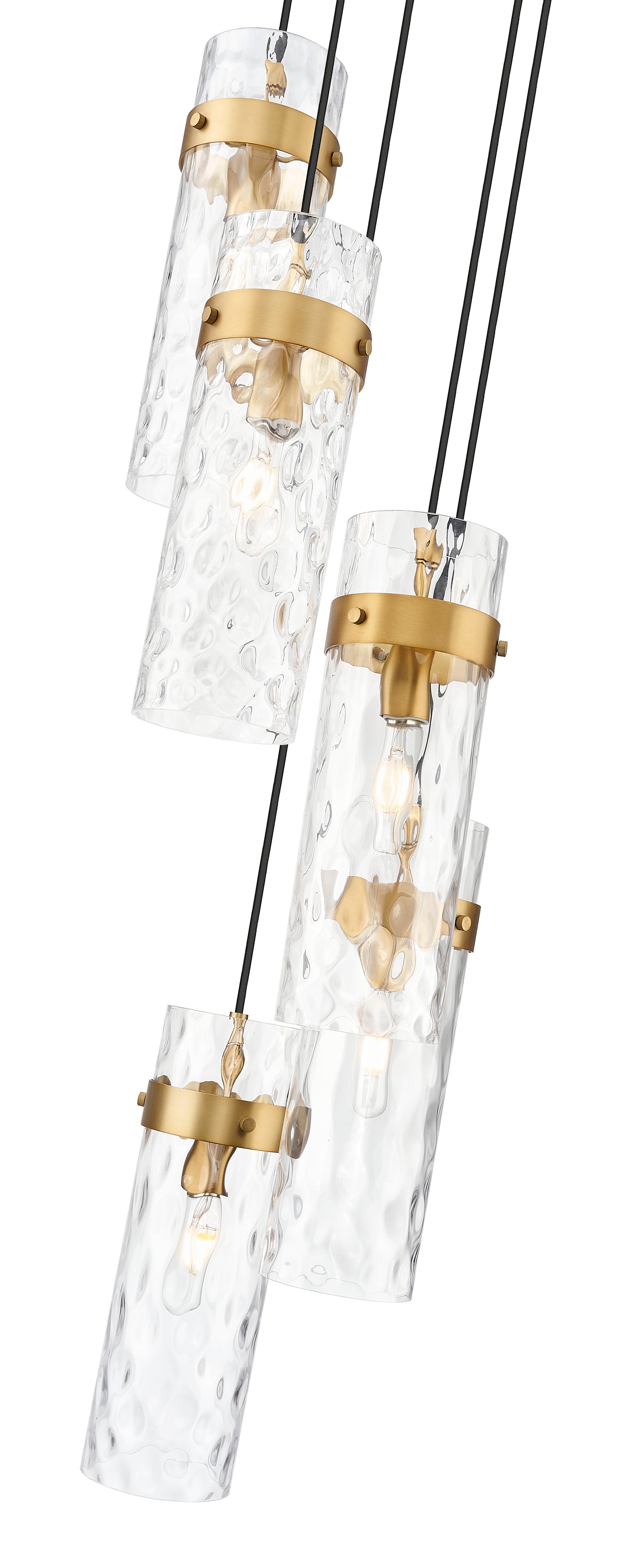 7002P5-5R-RB - Fontaine 5 Light 14" Chandelier - Rubbed Brass