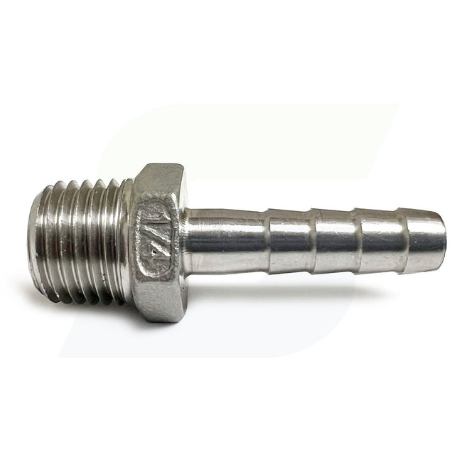 N400-025-025SS - 316 Stainless Hose Barb x Male NPT - 1/4" Hose x 1/4" Male NPT