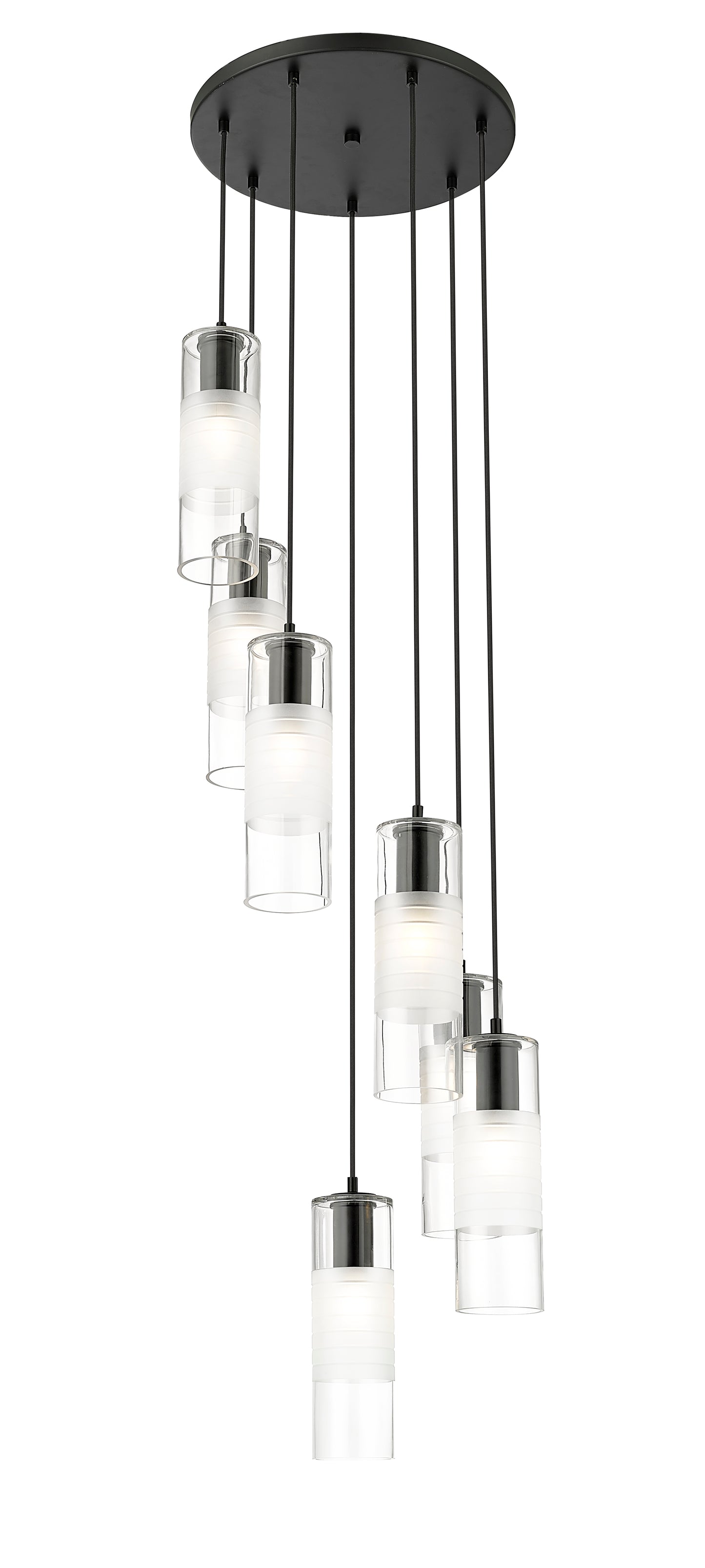 824P-7R-MB - Alton 7 Light 18" Chandelier - Matte Black