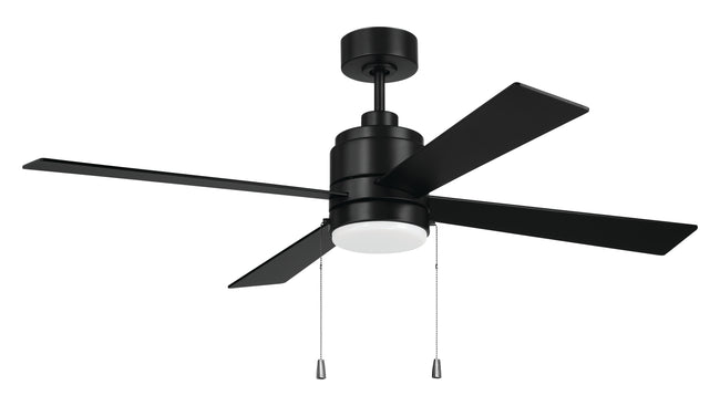 MCY52FB4-PC - McCoy 52 4 Blade with Pull Chains 52" 4 Blade Ceiling Fan with Light Kit - Flat Black