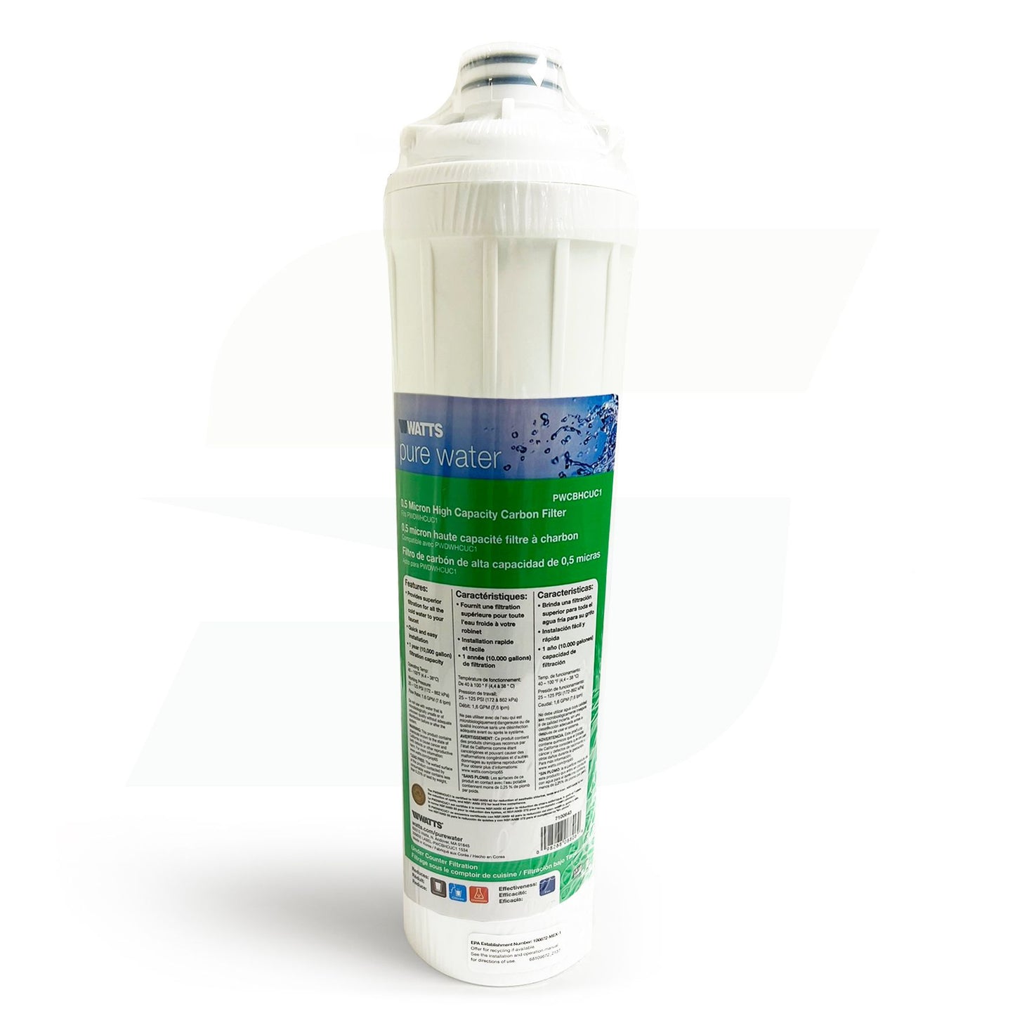 7100643 - 0.5 Micron Replacement Filter Cartridge for PWDWHCUC1 High Capacity Carbon Filtratio