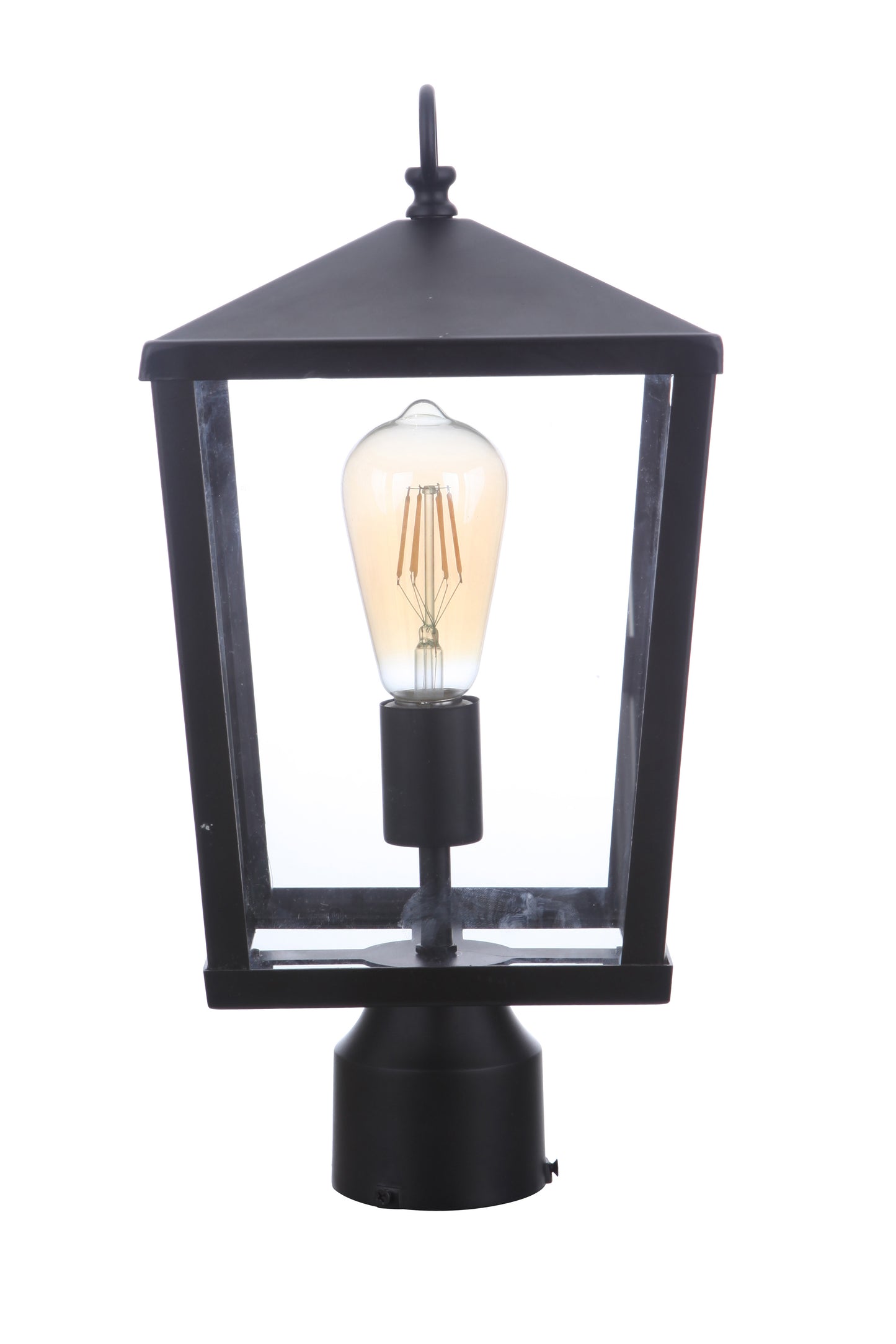 ZA4615-MN - Olsen 1 Light 16" High Post Mount - Midnight