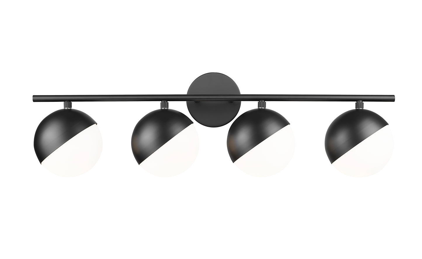 7517-4V-MB - Realm Sphere 4 Light 32" Vanity - Matte Black