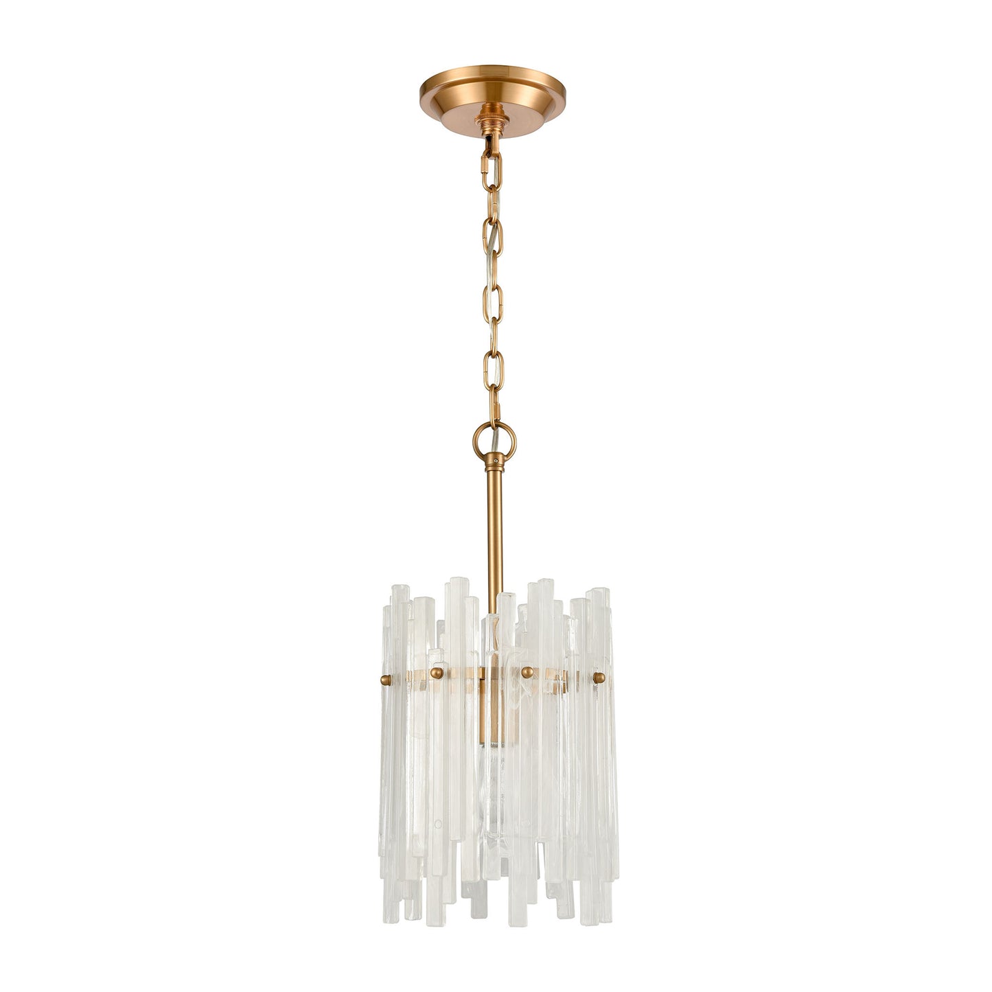 D4661 - Brinnical 8" Wide 1-Light Mini Pendant in Aged Brass
