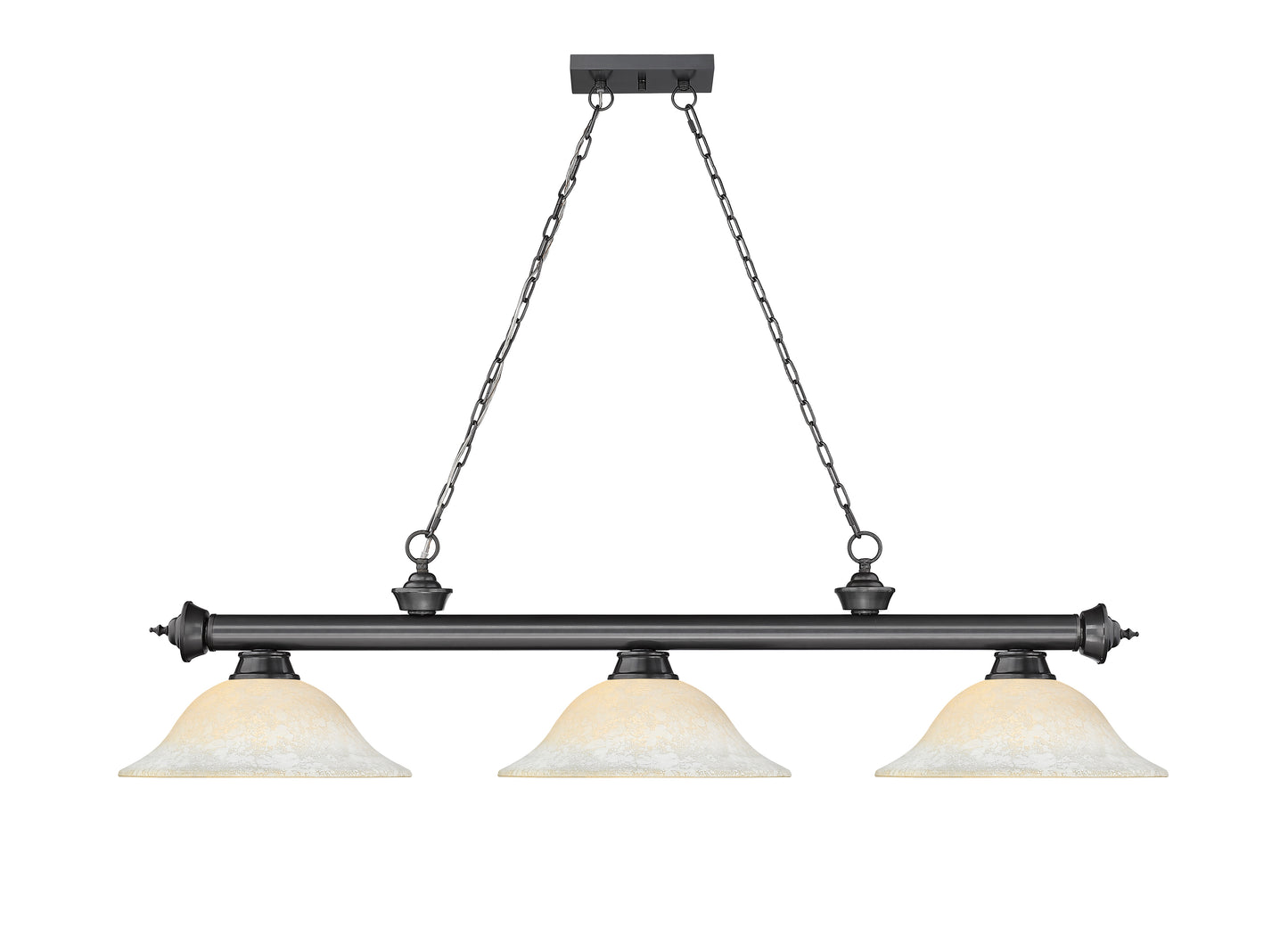 2306-3BP-WM16 - Cordon 3 Light 58" Billiard - Bronze Plate
