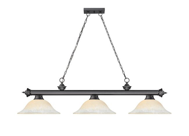 2306-3BP-WM16 - Cordon 3 Light 58" Billiard - Bronze Plate
