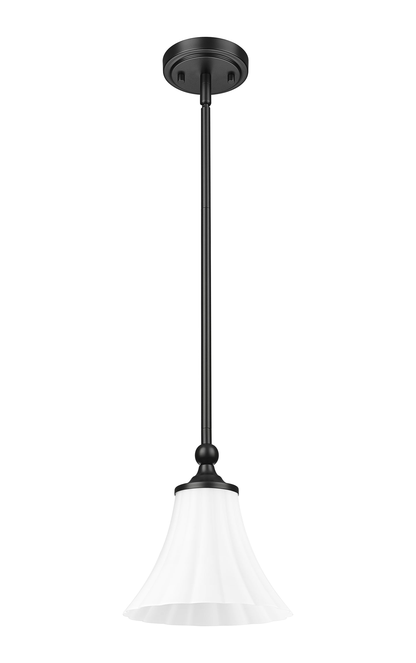 1958P8-MB - Fleur 1 Light 8" Pendant - Matte Black