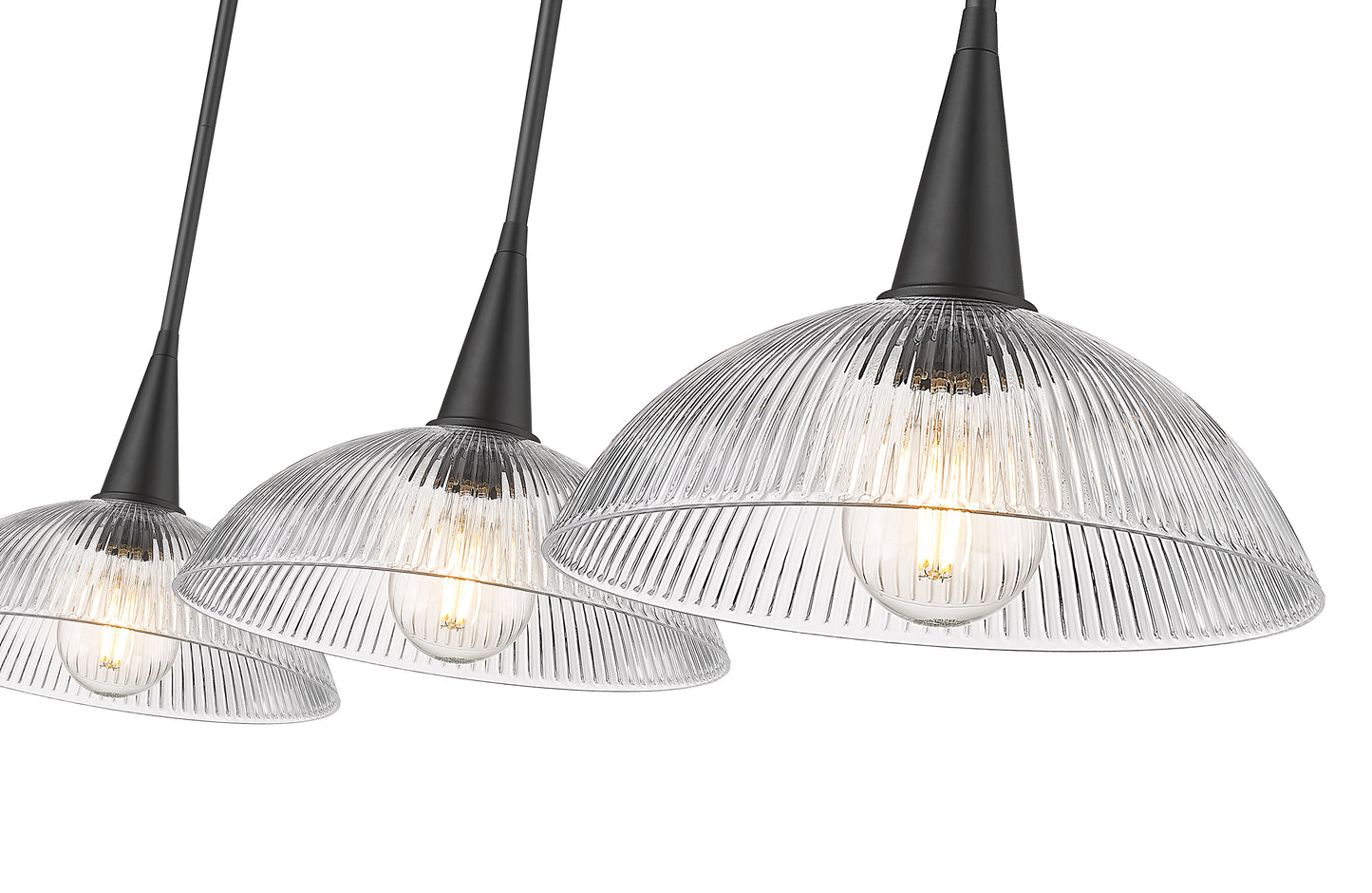 3051P12-3L-MB - Lunelle 3 Light Linear 52" Chandelier - Matte Black