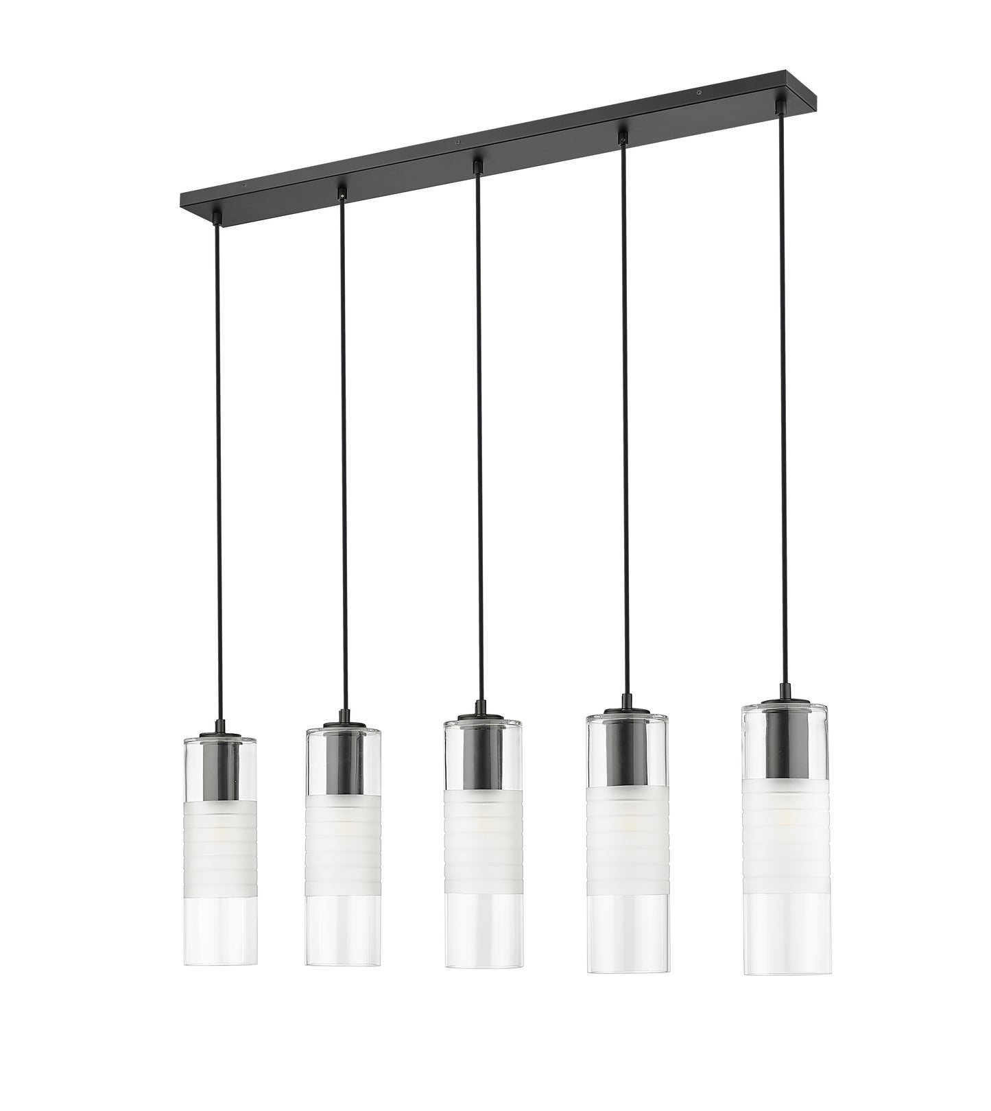 824P-5L-MB - Alton 5 Light Linear 42" Chandelier - Matte Black