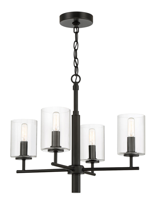 55624-FB - Hailie 4 Light 20" Wide Chandelier - Flat Black