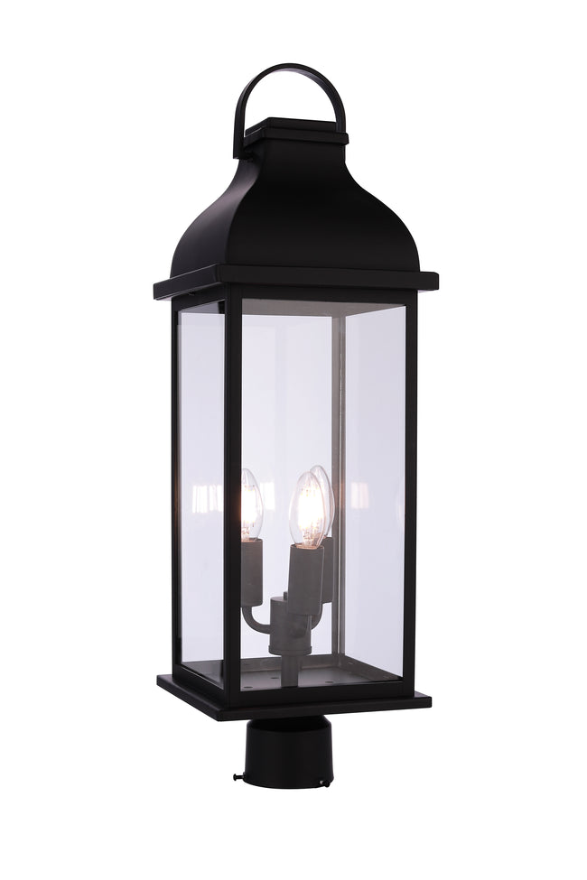 ZA7225-MN - Bent Tree 3 Light 26" High Outdoor Post - Midnight