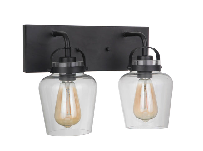 53502-FB - Trystan 2 Light 14" Wide Vanity Light - Flat Black