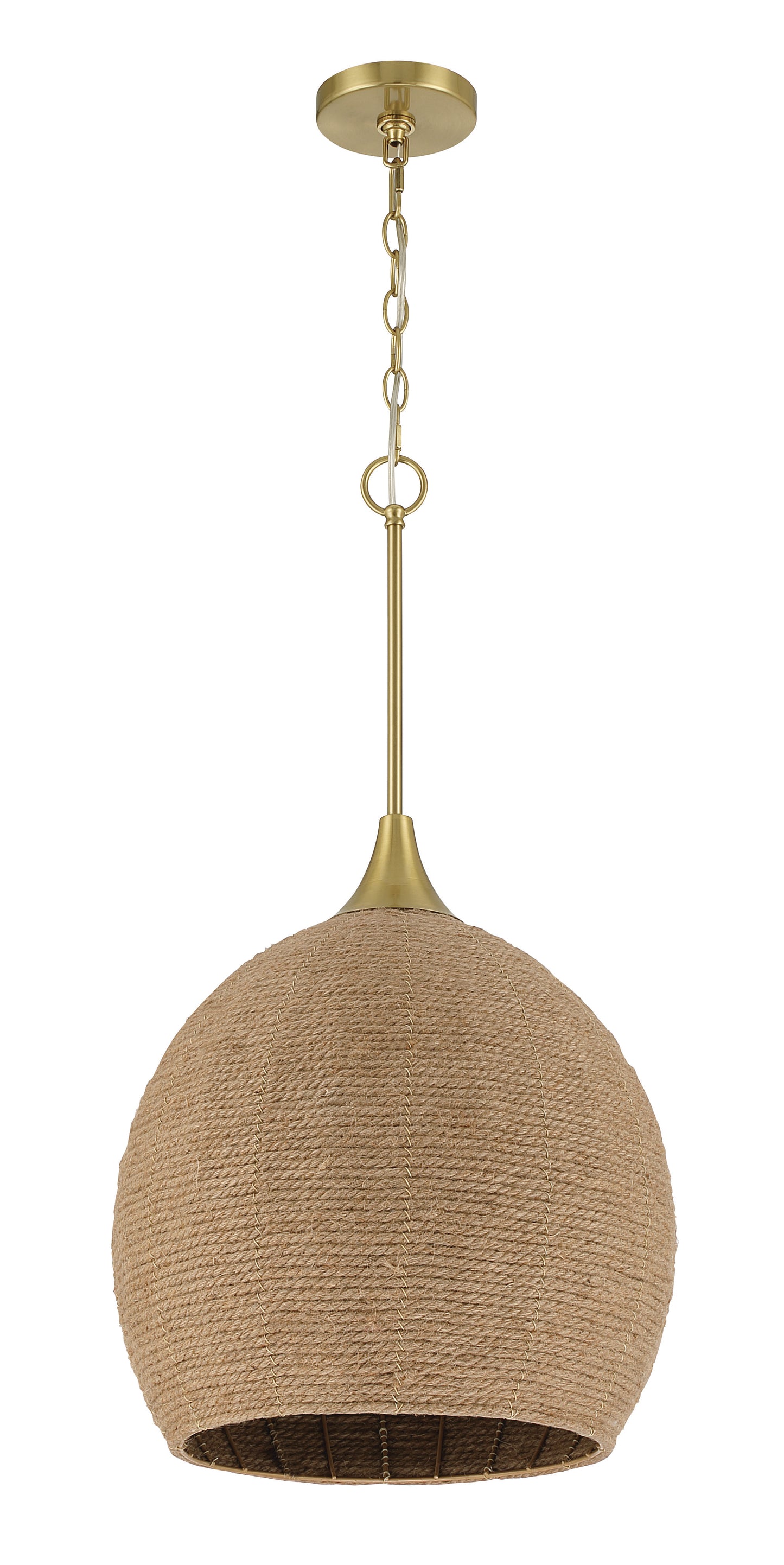 61391-SB - Keira 1 Light 16" Wide Pendant - Satin Brass