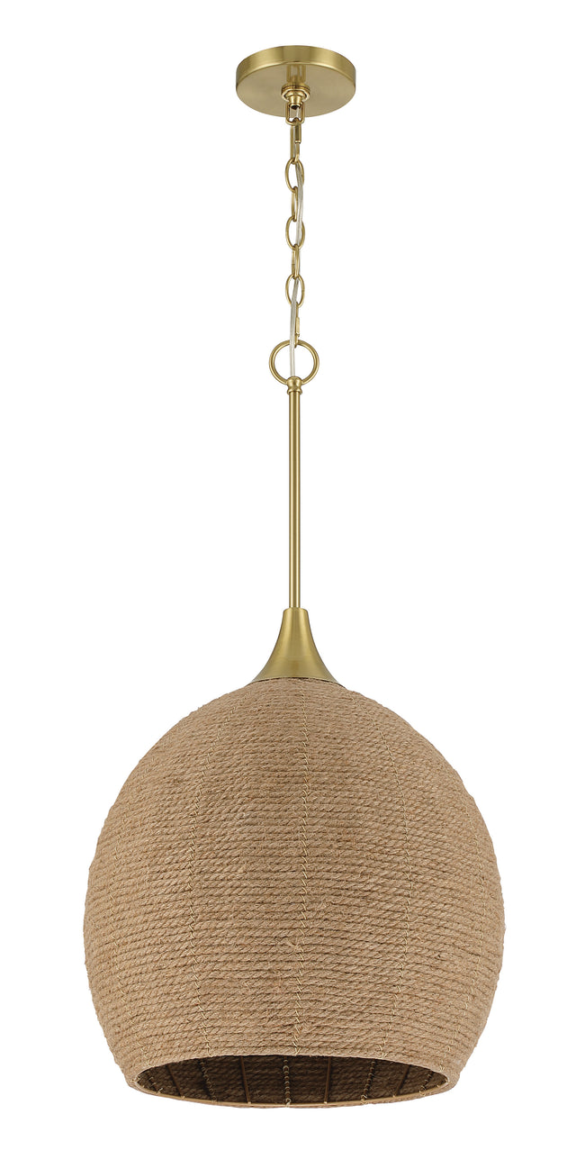 61391-SB - Keira 1 Light 16" Wide Pendant - Satin Brass