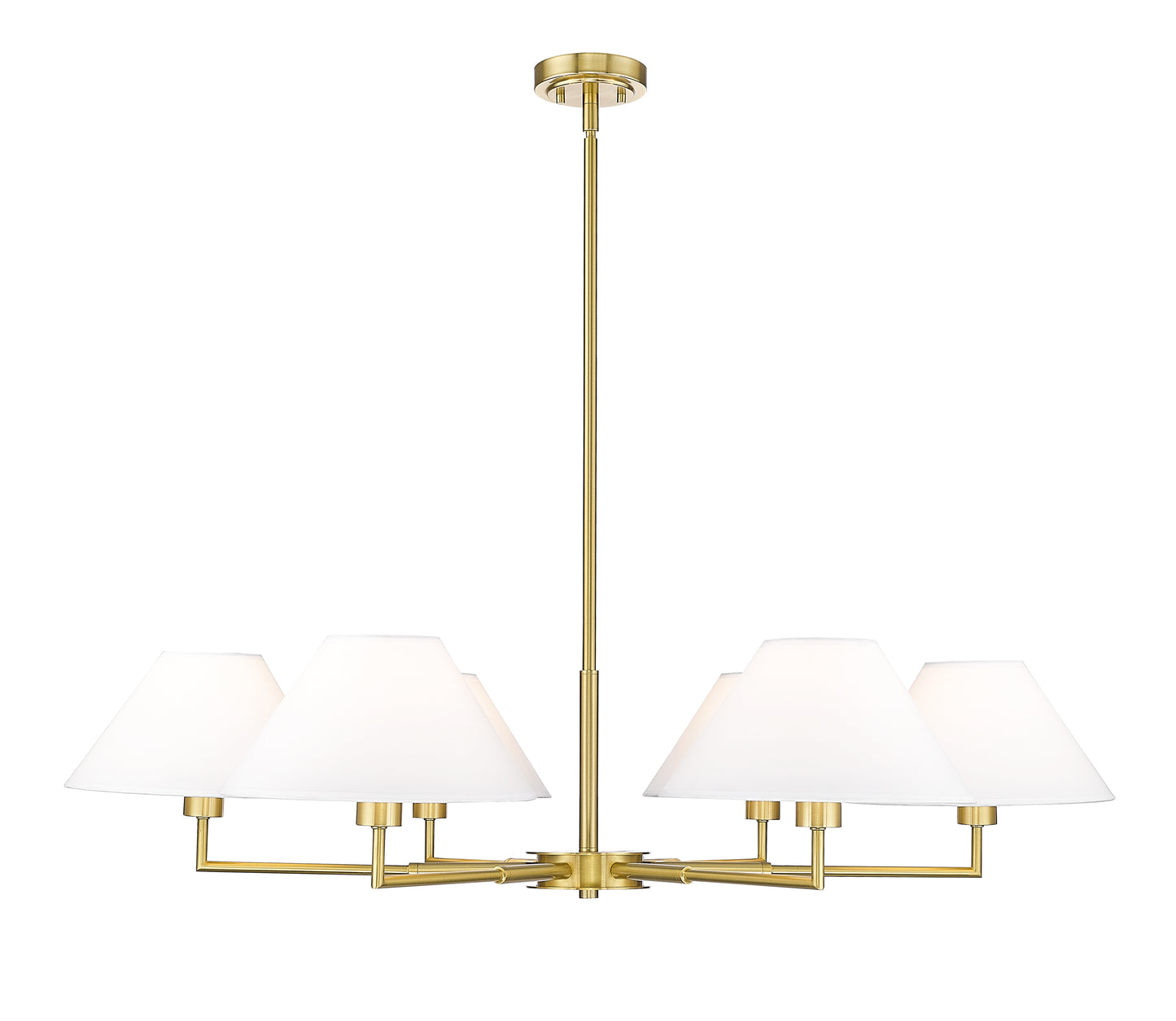 744-44R-LG - Leila 6 Light 44" Chandelier - Luxe Gold