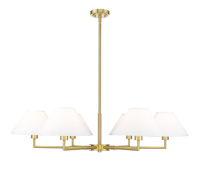 744-44R-LG - Leila 6 Light 44" Chandelier - Luxe Gold