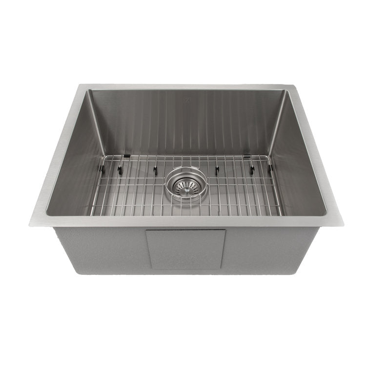 SRS-23 - 23" Meribel Undermount Single Bowl Stainless Steel Kitchen Sink with Bottom Grid
