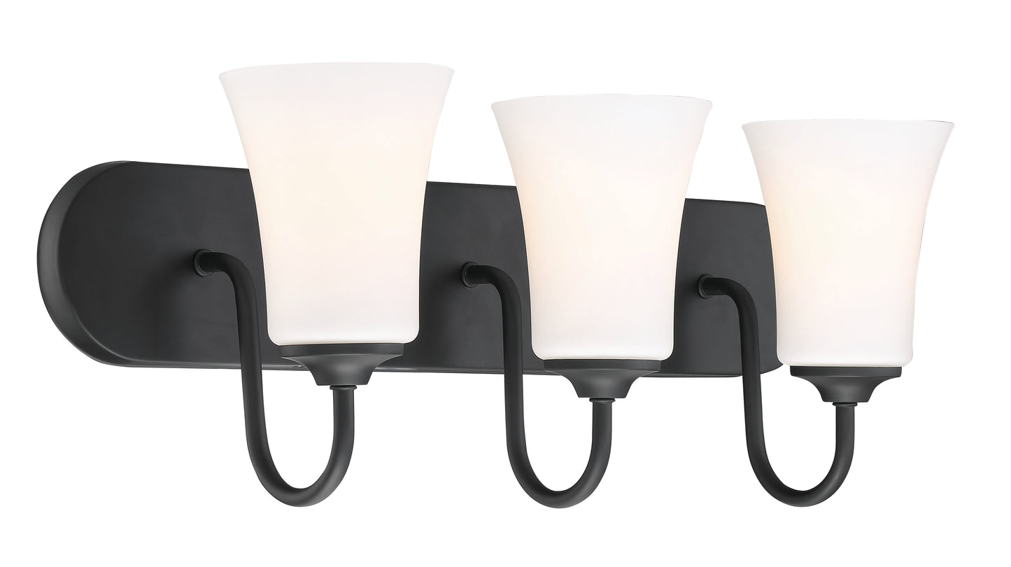 50403-FB-WG - Gwyneth 3 Light 24" Wide Vanity Light - Flat Black