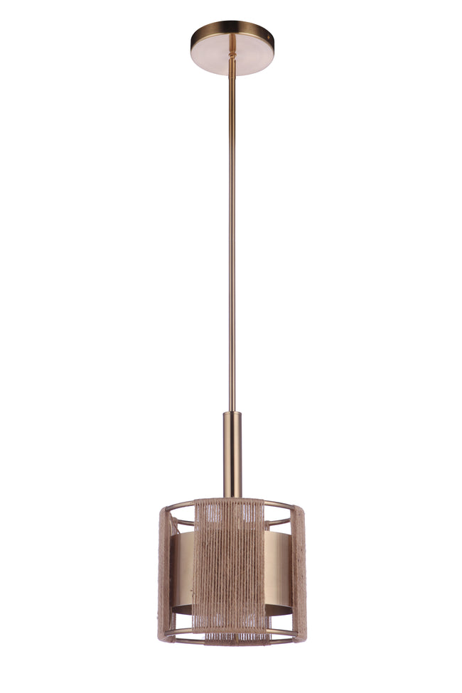 59091-SB - Kensey 1 Light 9.13" Wide Mini Pendant - Satin Brass