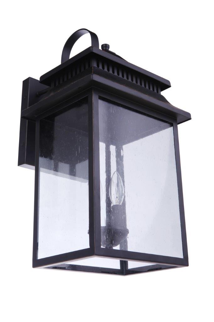 ZA3134-TB - Crossbend 3 Light 24" High Outdoor Wall Lantern - Textured Black