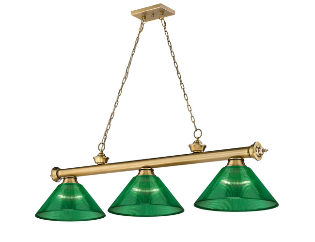 2306-3RB-ARG - Cordon 3 Light 57" Billiard - Rubbed Brass