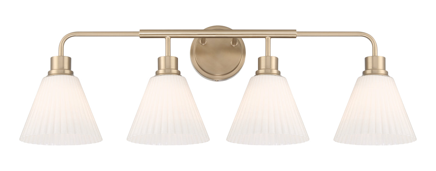 62304-CPZ - Pleated II 4 Light 34" Wide Vanity Light - Premium Bronze