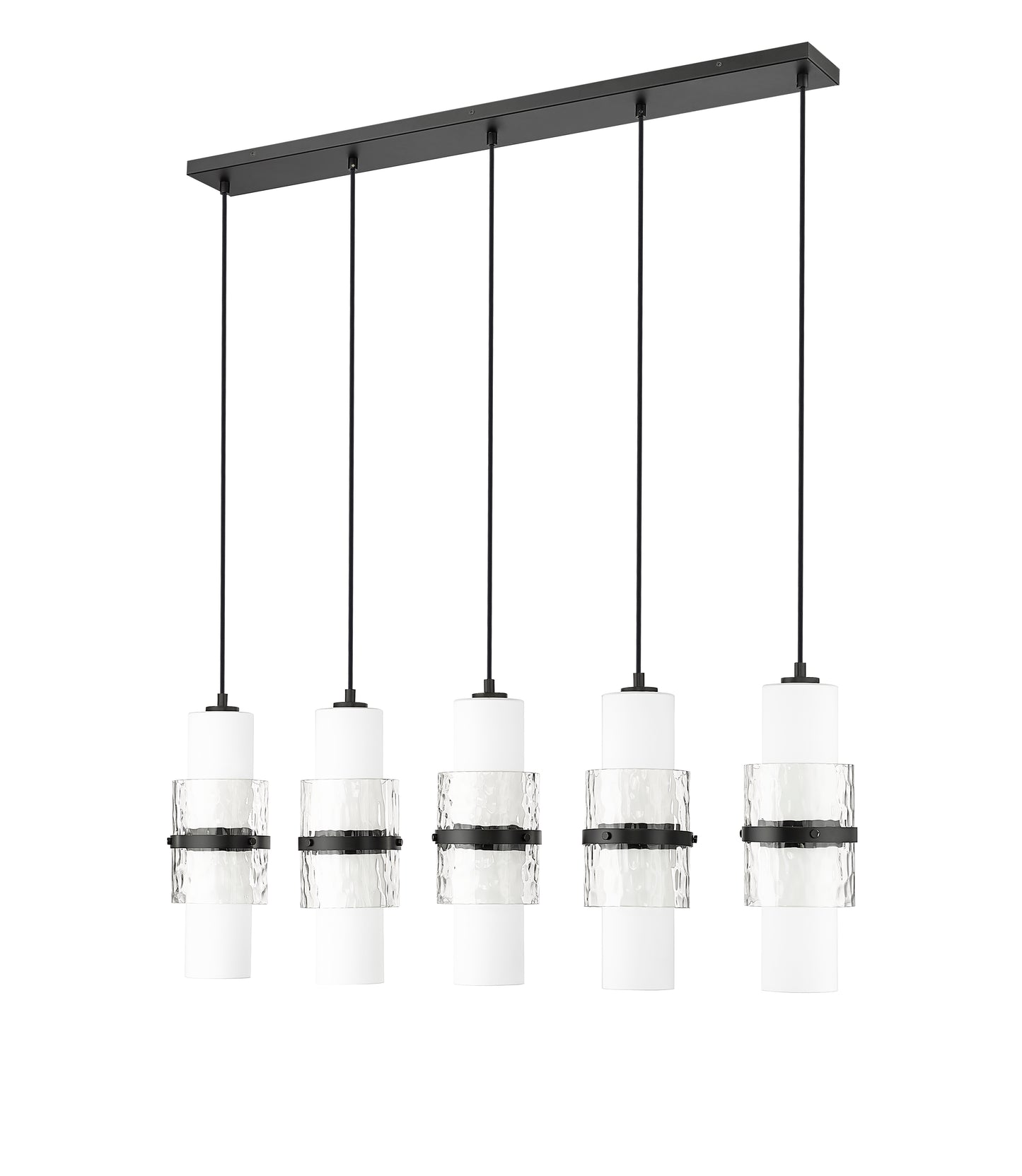 1946P-5L-MB - Cayden 5 Light Linear 42" Chandelier - Matte Black
