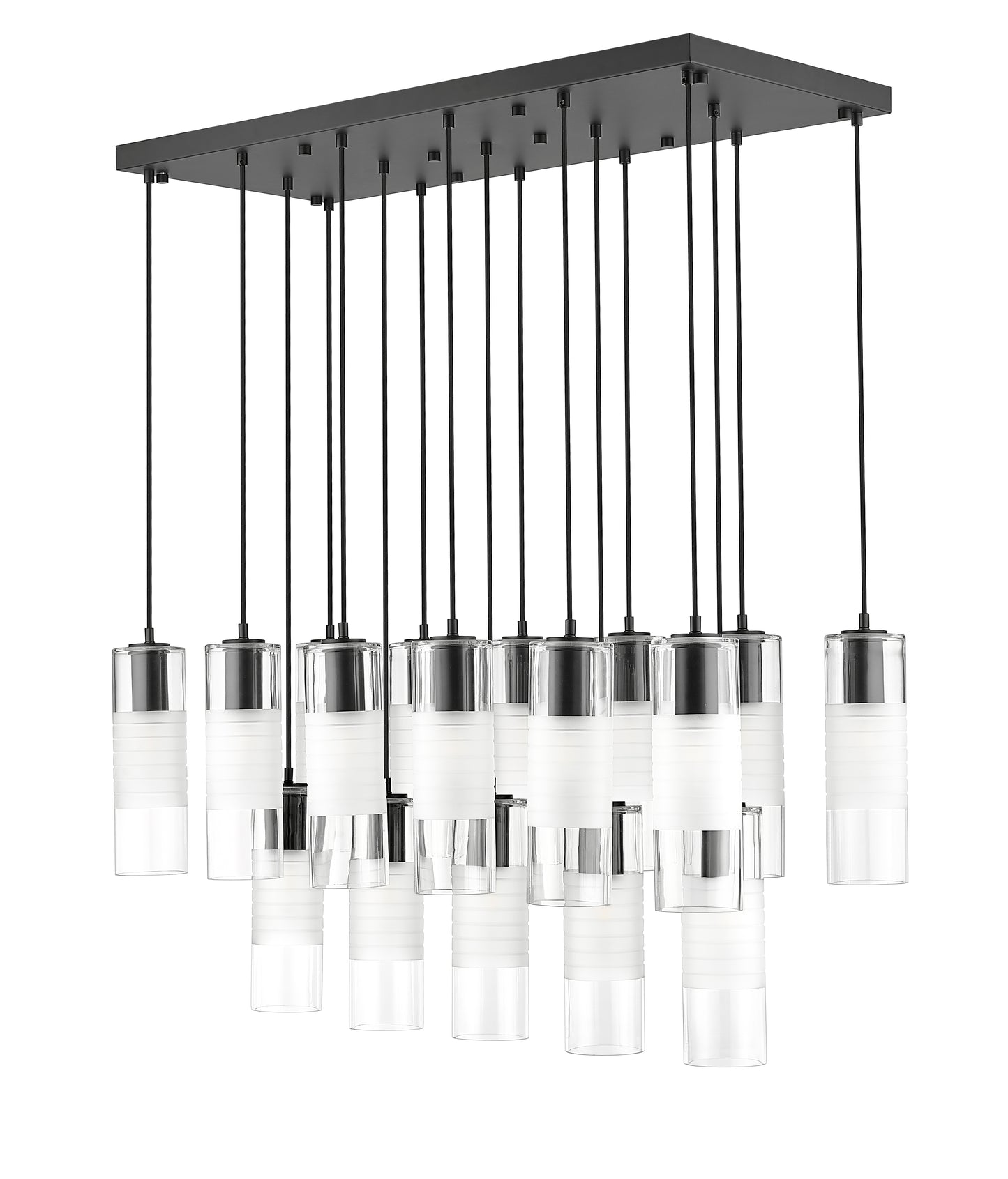824P-17L-MB - Alton 17 Light Linear 42" Chandelier - Matte Black