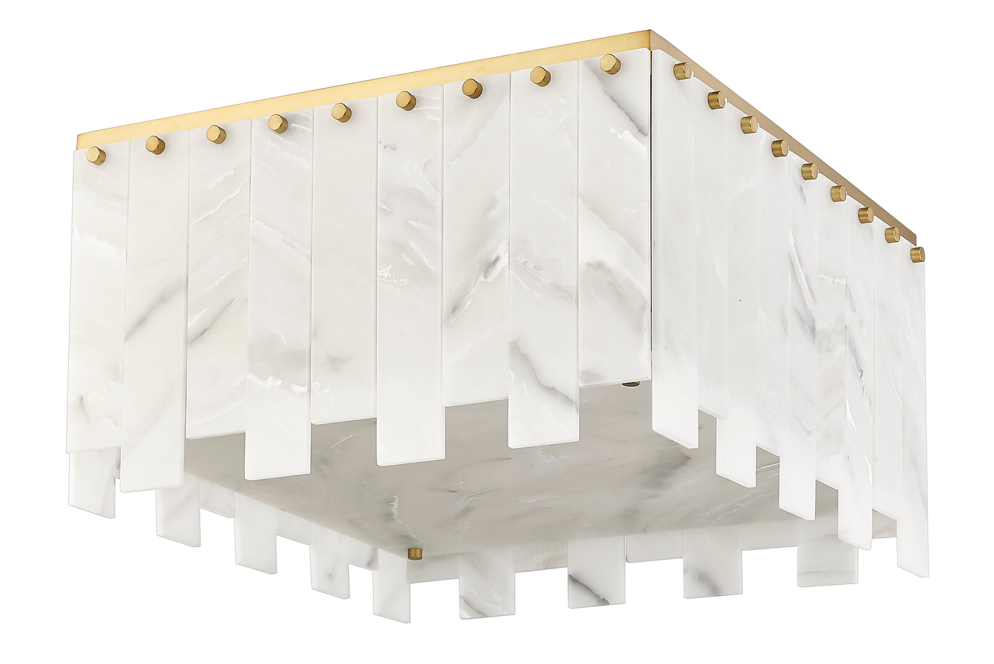 345F20-RB - Viviana 9 Light Flush 20" Mount - Rubbed Brass