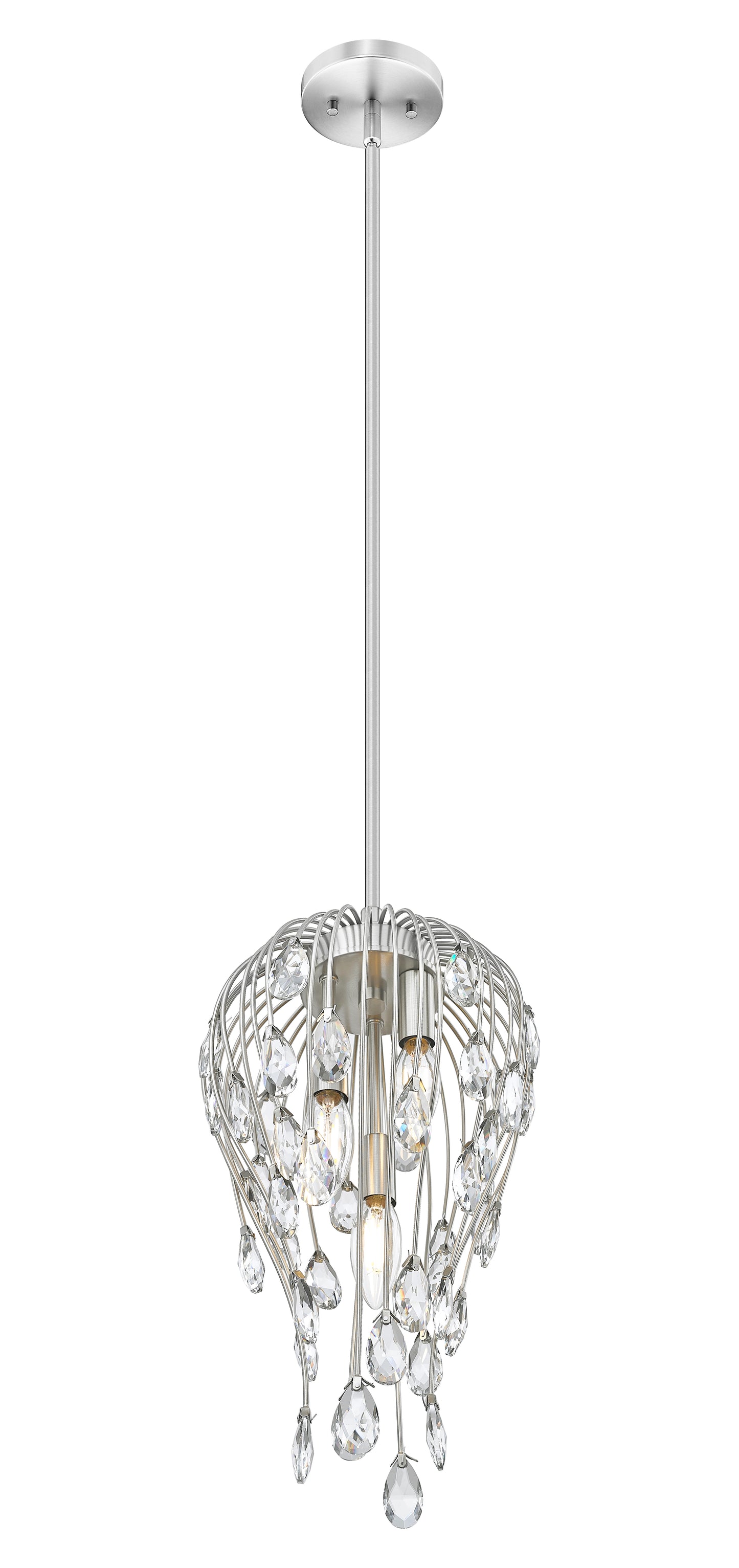 1957P9-BN - Gabriella 3 Light 9" Pendant - Brushed Nickel